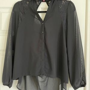 Black blouse with lace details